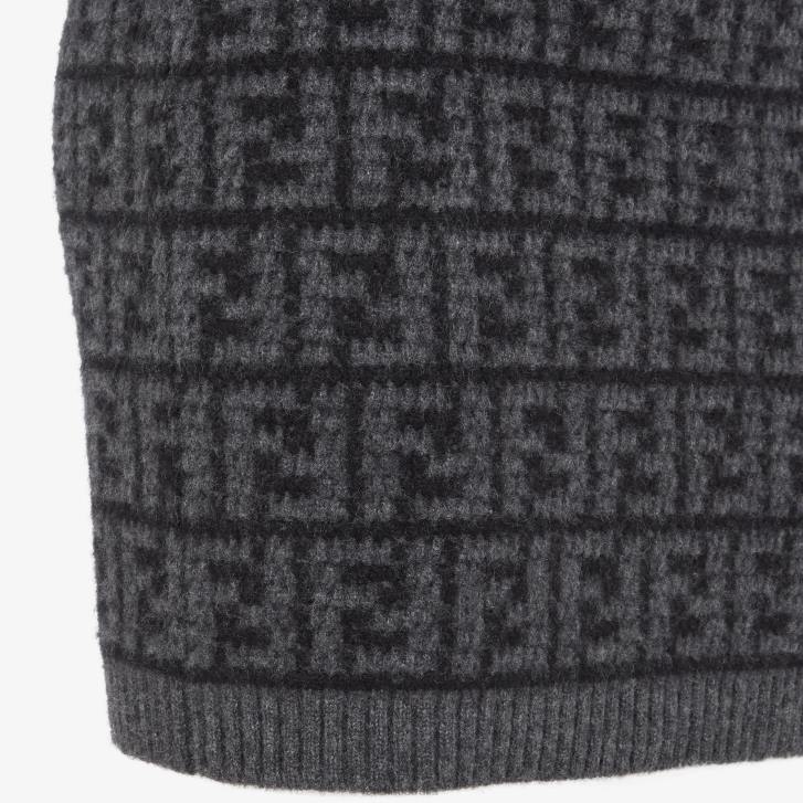 Women Apparel Fendi HP0B1217 FF Crocheted Cashmere Skirt Black
