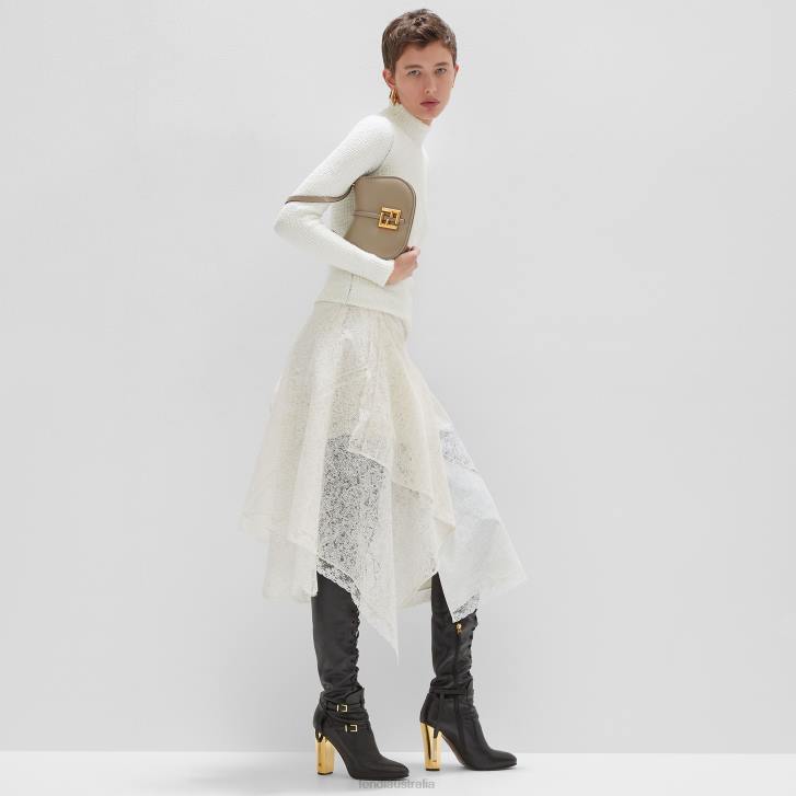 Women Apparel Fendi HP0B942 Lace Skirt White