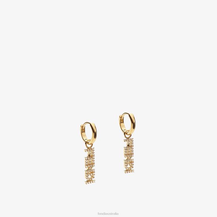 Women Jewelry Fendi HP0B1624 Signature Earrings Gold