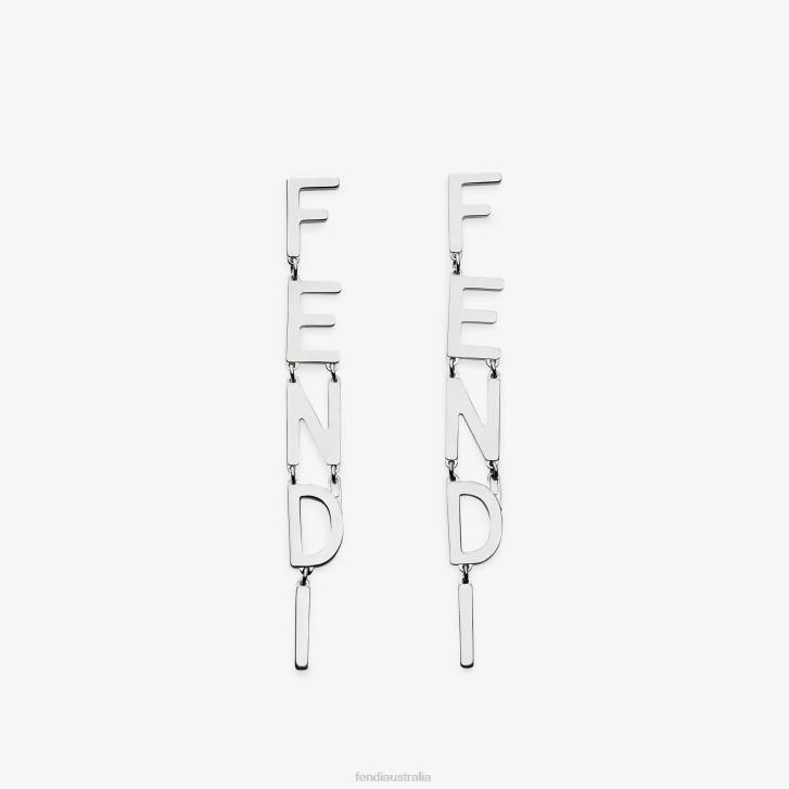 Women Jewelry Fendi HP0B1625 Signature Earrings Silver