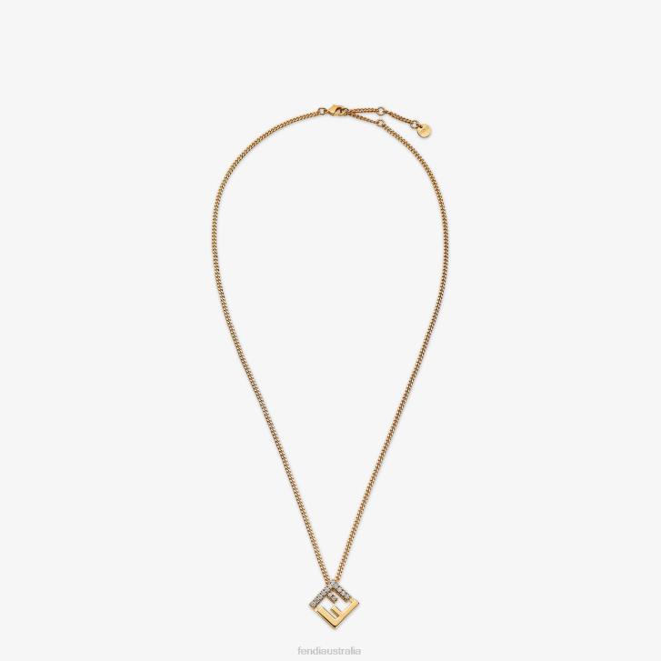 Women Jewelry Fendi HP0B1614 Metal Necklace Gold