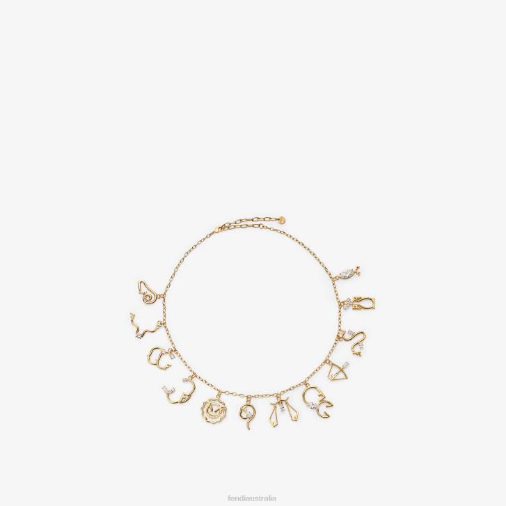 Women Jewelry Fendi HP0B1632 Astrology Necklace Gold