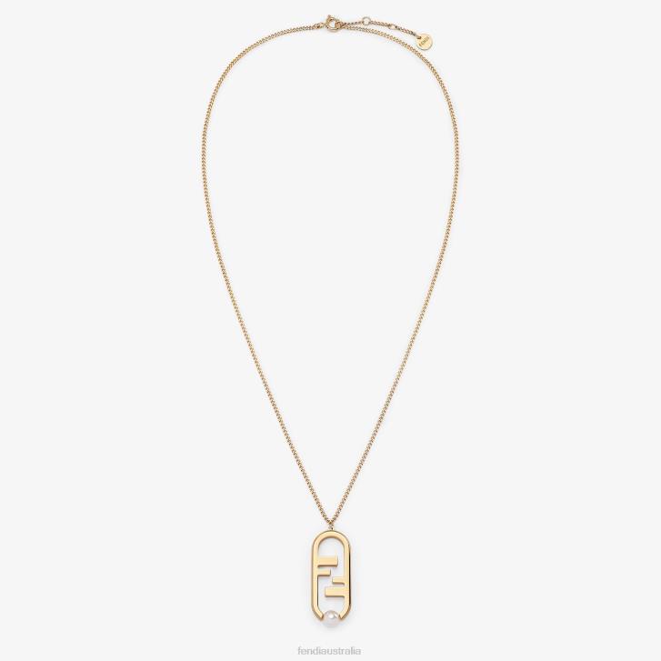 Women Jewelry Fendi HP0B1698 O'Lock Necklace Gold