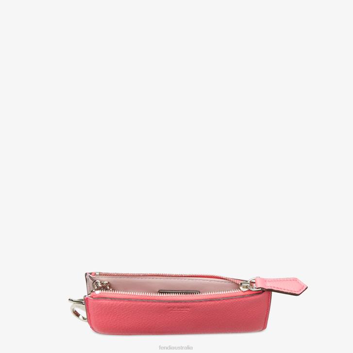Women Accessories Fendi HP0B1496 Peekaboo Key Case Leather Pouch Pink