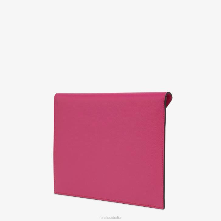 Women Accessories Fendi HP0B1504 Fuchsia And Two-Tone Leather Pouch Pink
