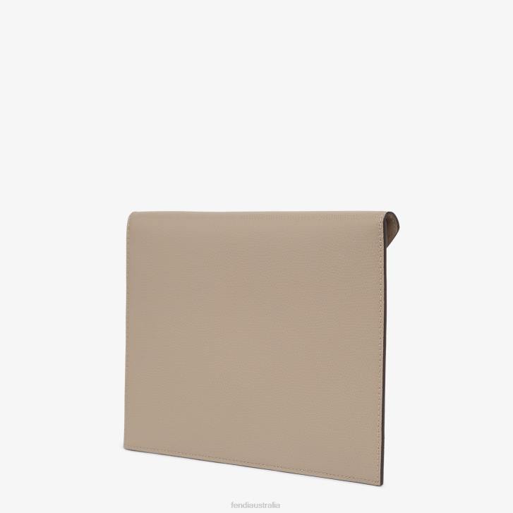 Women Accessories Fendi HP0B1505 Dove Leather Pouch Gray