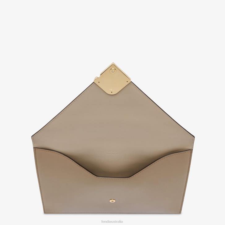 Women Accessories Fendi HP0B1505 Dove Leather Pouch Gray