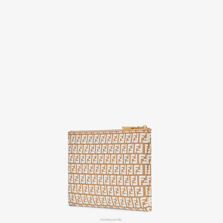 Women Accessories Fendi HP0B1506 RaFFia Pouch With FF Motif Pink