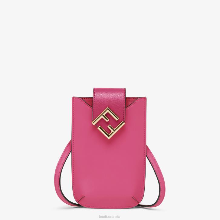 Women Accessories Fendi HP0B1517 Two-Tone Fuchsia And Leather Pouch Beige