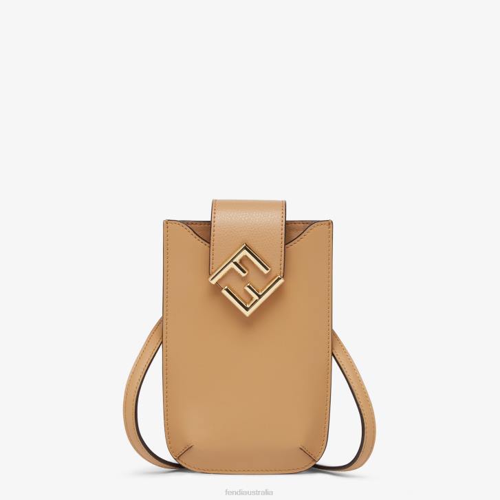Women Accessories Fendi HP0B1518 FF Diamonds Phone Leather Pouch White