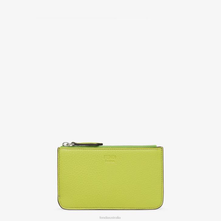 Women Accessories Fendi HP0B1529 Acid Leather Pouch Green