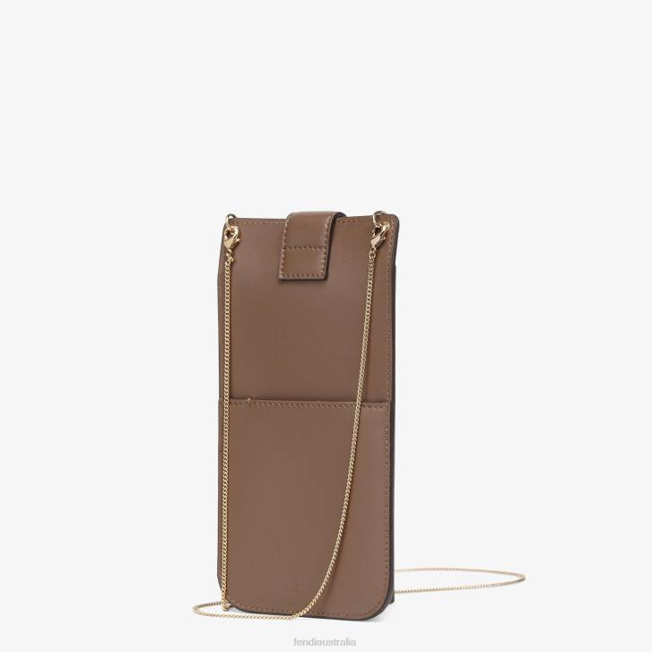 Women Accessories Fendi HP0B1564 Phone Leather Pouch Brown