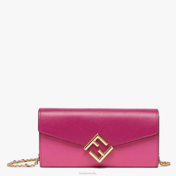 Women Accessories Fendi HP0B1406 Two-Tone Fuchsia And Leather Wallet Beige