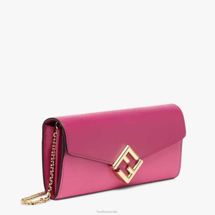 Women Accessories Fendi HP0B1406 Two-Tone Fuchsia And Leather Wallet Beige