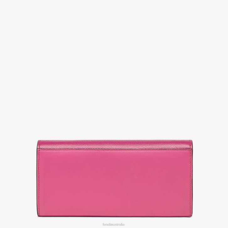 Women Accessories Fendi HP0B1406 Two-Tone Fuchsia And Leather Wallet Beige
