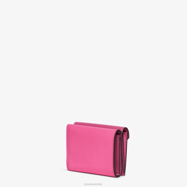 Women Accessories Fendi HP0B1407 Two-Tone Fuchsia And Leather Wallet Beige