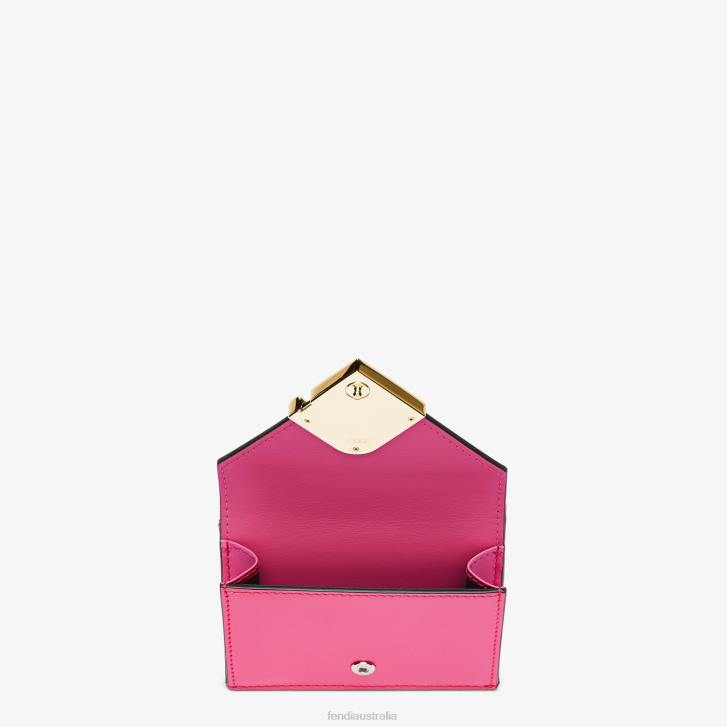 Women Accessories Fendi HP0B1407 Two-Tone Fuchsia And Leather Wallet Beige