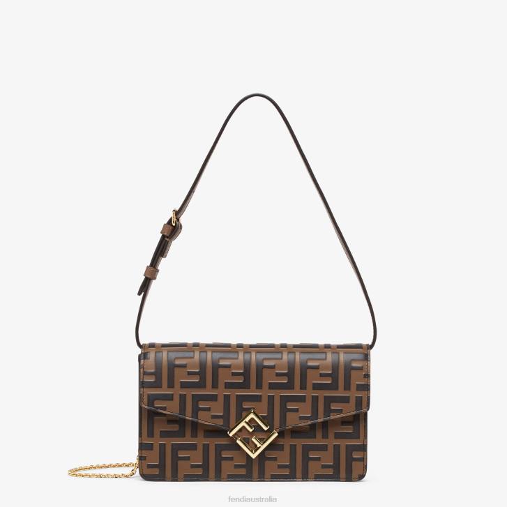Women Accessories Fendi HP0B1413 FF Leather Wallet Beige