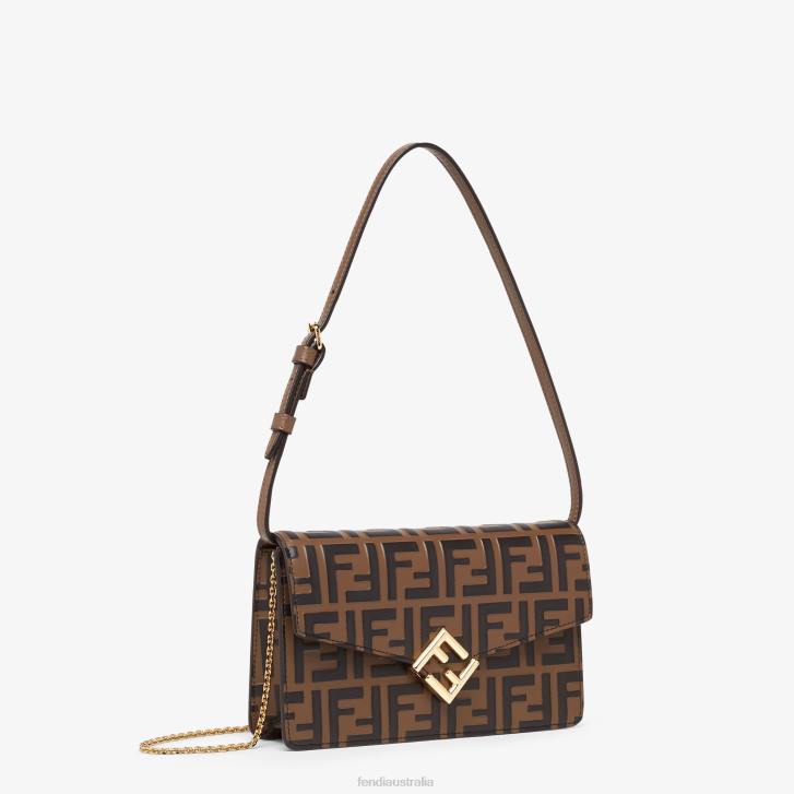 Women Accessories Fendi HP0B1413 FF Leather Wallet Beige