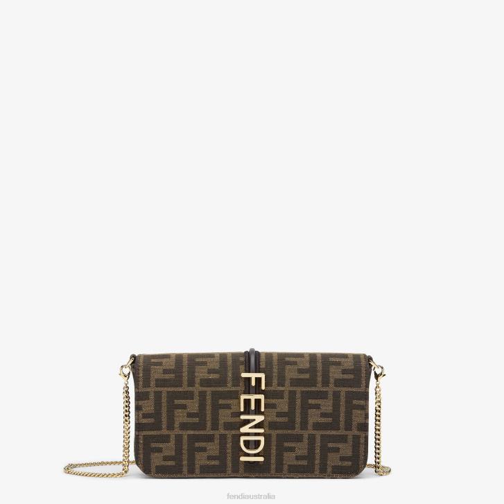 Women Accessories Fendi HP0B1415 FF Fabric Wallet Brown