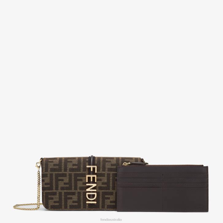 Women Accessories Fendi HP0B1415 FF Fabric Wallet Brown