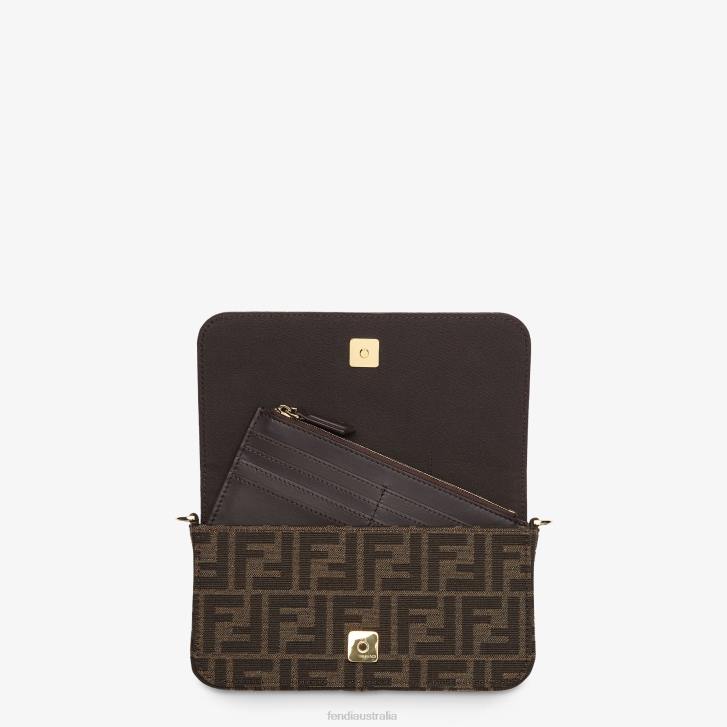Women Accessories Fendi HP0B1415 FF Fabric Wallet Brown