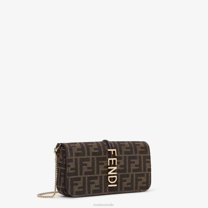 Women Accessories Fendi HP0B1415 FF Fabric Wallet Brown