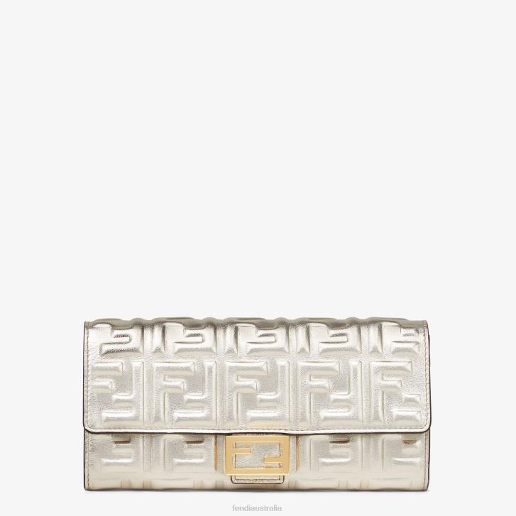 Women Accessories Fendi HP0B1553 Continental Leather Wallet Gray