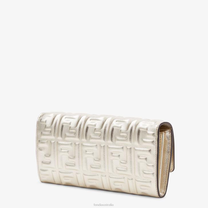 Women Accessories Fendi HP0B1553 Continental Leather Wallet Gray
