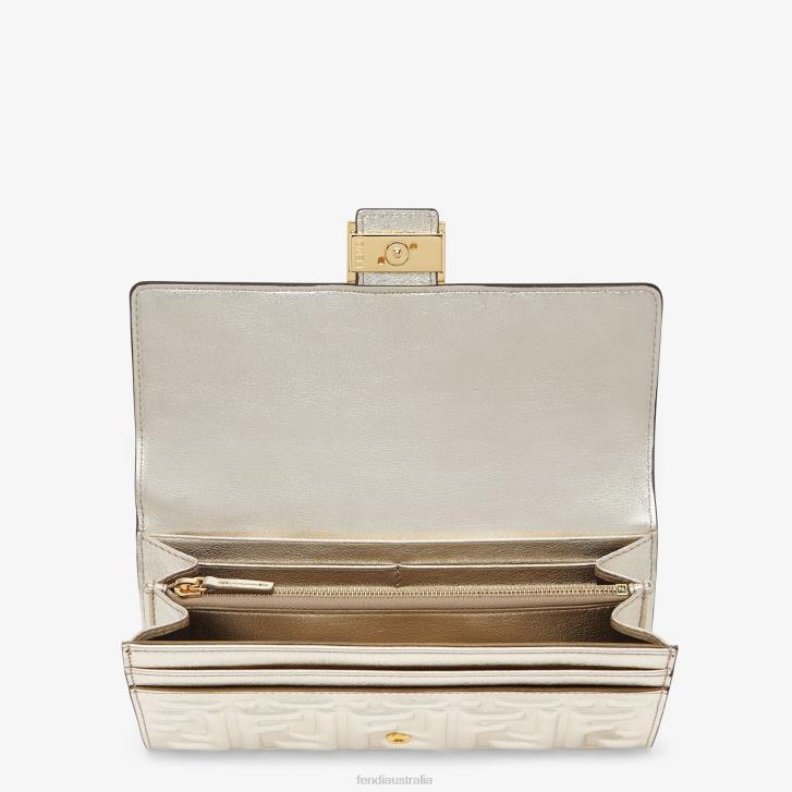 Women Accessories Fendi HP0B1553 Continental Leather Wallet Gray