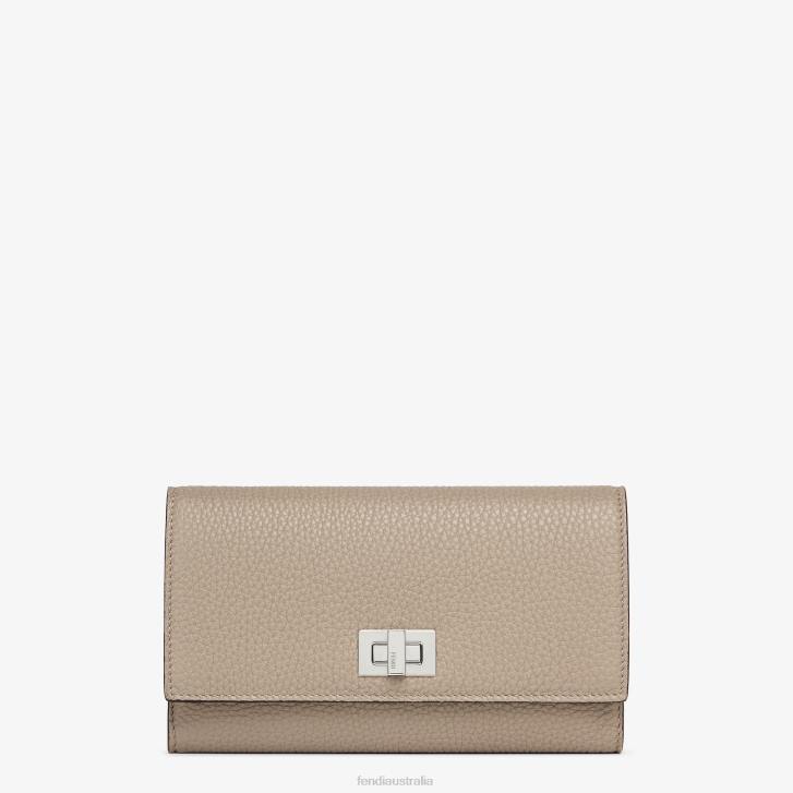 Women Accessories Fendi HP0B1565 Trifold Leather Wallet Beige