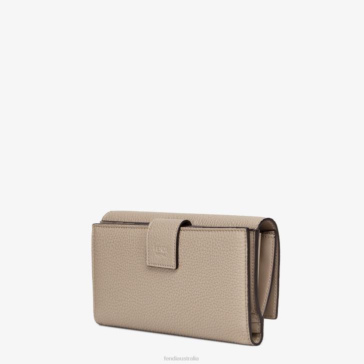 Women Accessories Fendi HP0B1565 Trifold Leather Wallet Beige