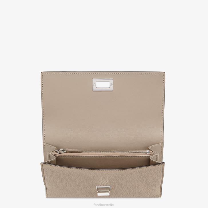 Women Accessories Fendi HP0B1565 Trifold Leather Wallet Beige