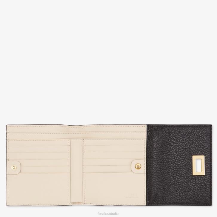 Women Accessories Fendi HP0B1566 Peekaboo Leather Wallet Black