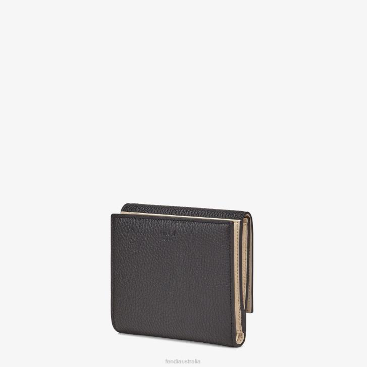 Women Accessories Fendi HP0B1566 Peekaboo Leather Wallet Black