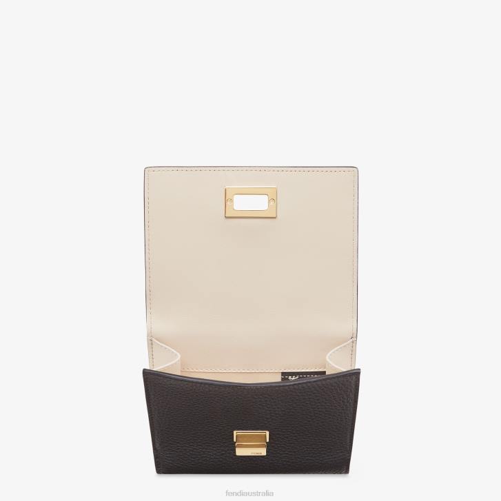 Women Accessories Fendi HP0B1566 Peekaboo Leather Wallet Black