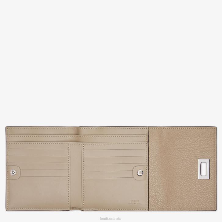 Women Accessories Fendi HP0B1569 Peekaboo Leather Wallet Beige