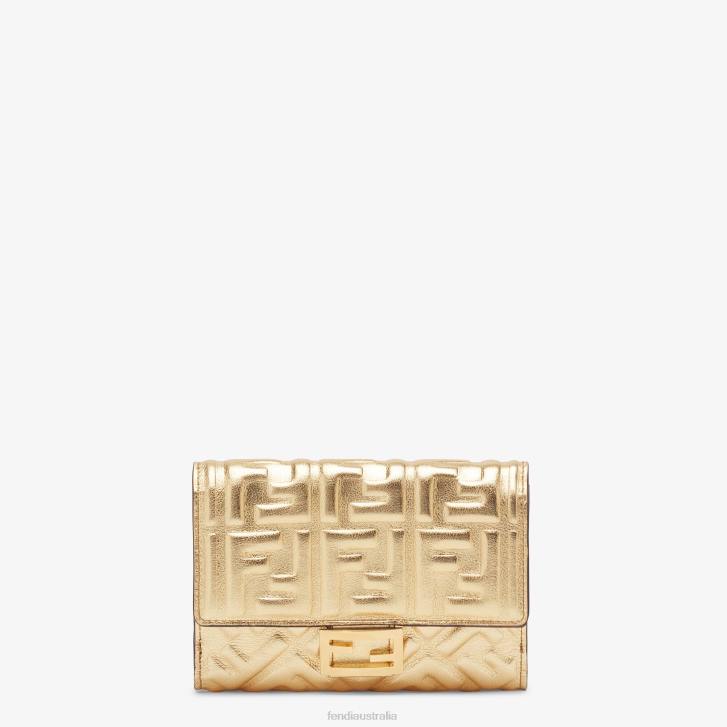 Women Accessories Fendi HP0B1574 Wallet Leather Wallet Gold
