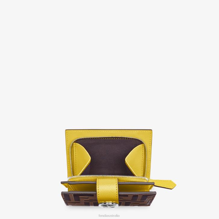 Women Accessories Fendi HP0B1582 Compact, Leather Wallet Brown
