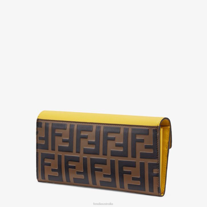 Women Accessories Fendi HP0B1584 Continental Leather Wallet Brown