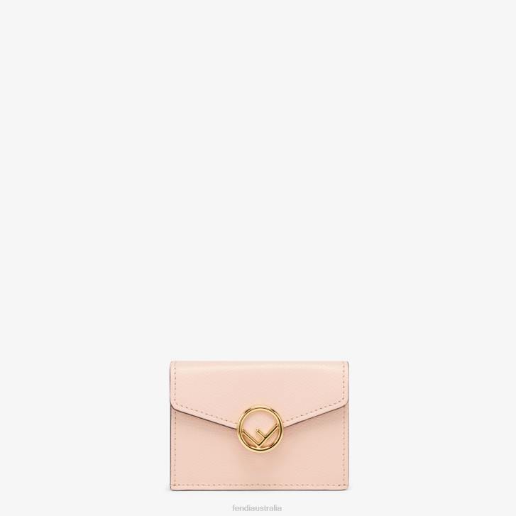 Women Accessories Fendi HP0B1586 Micro Trifold Leather Wallet Pink
