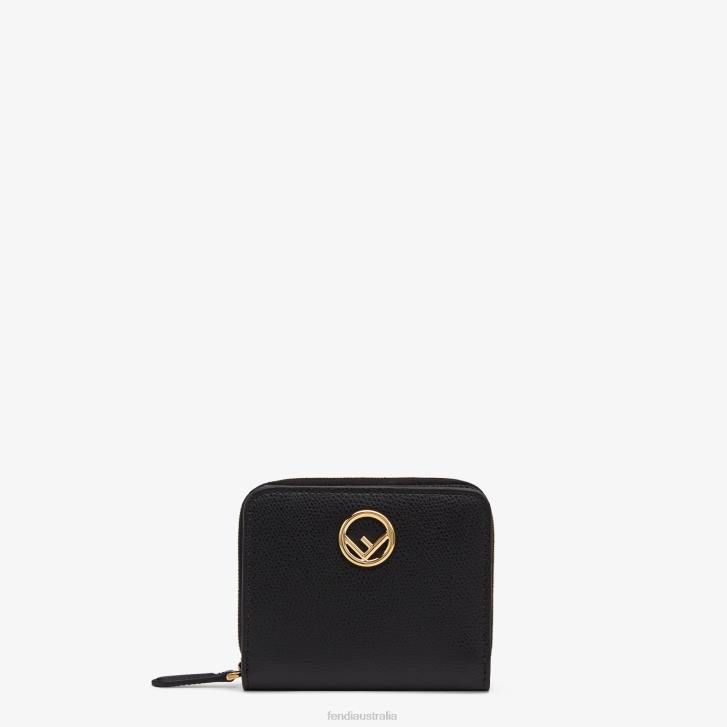 Women Accessories Fendi HP0B1592 Medium Zip-Around Leather Wallet Black - Click Image to Close