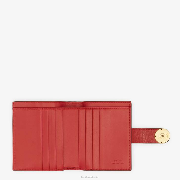 Women Accessories Fendi HP0B1594 Leather Compact Wallet Brown