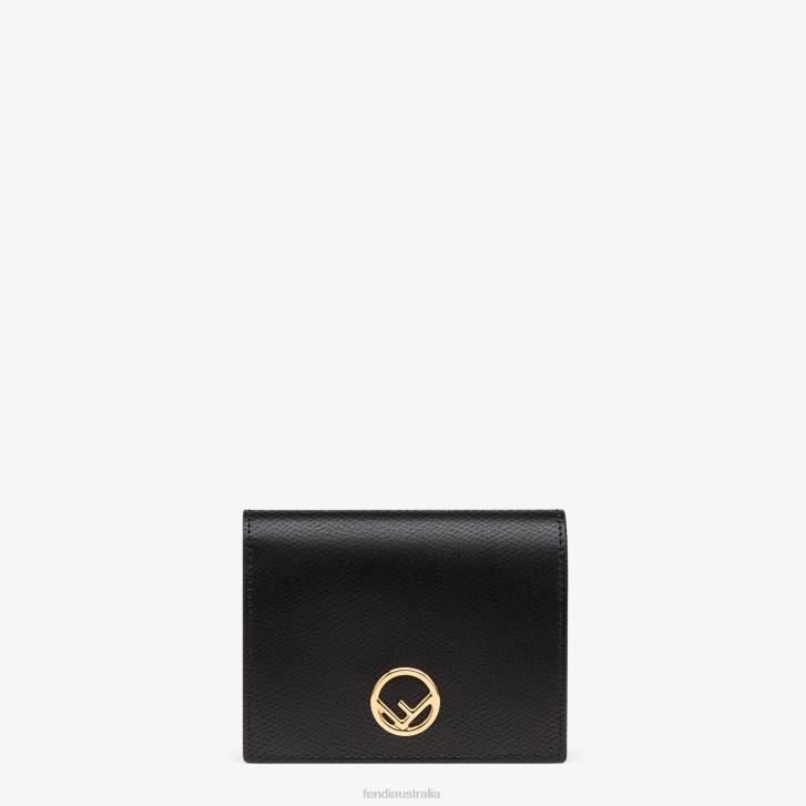 Women Accessories Fendi HP0B1604 Compact Leather Wallet Black