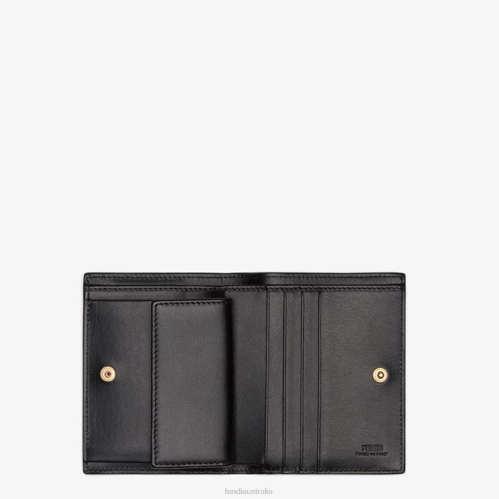 Women Accessories Fendi HP0B1604 Compact Leather Wallet Black